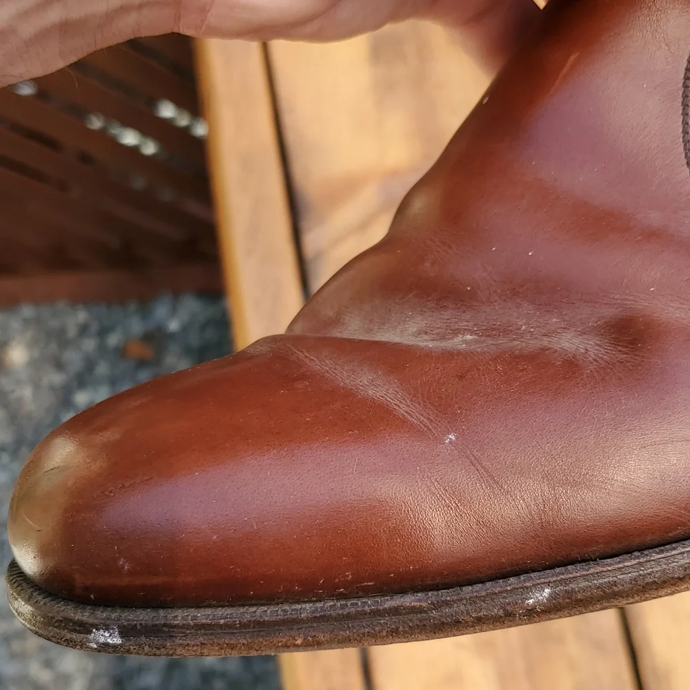 Wright Boots. 11 E. GPWC. Vintage Ankle Zipper Round Toe Boot. Brown Leather.